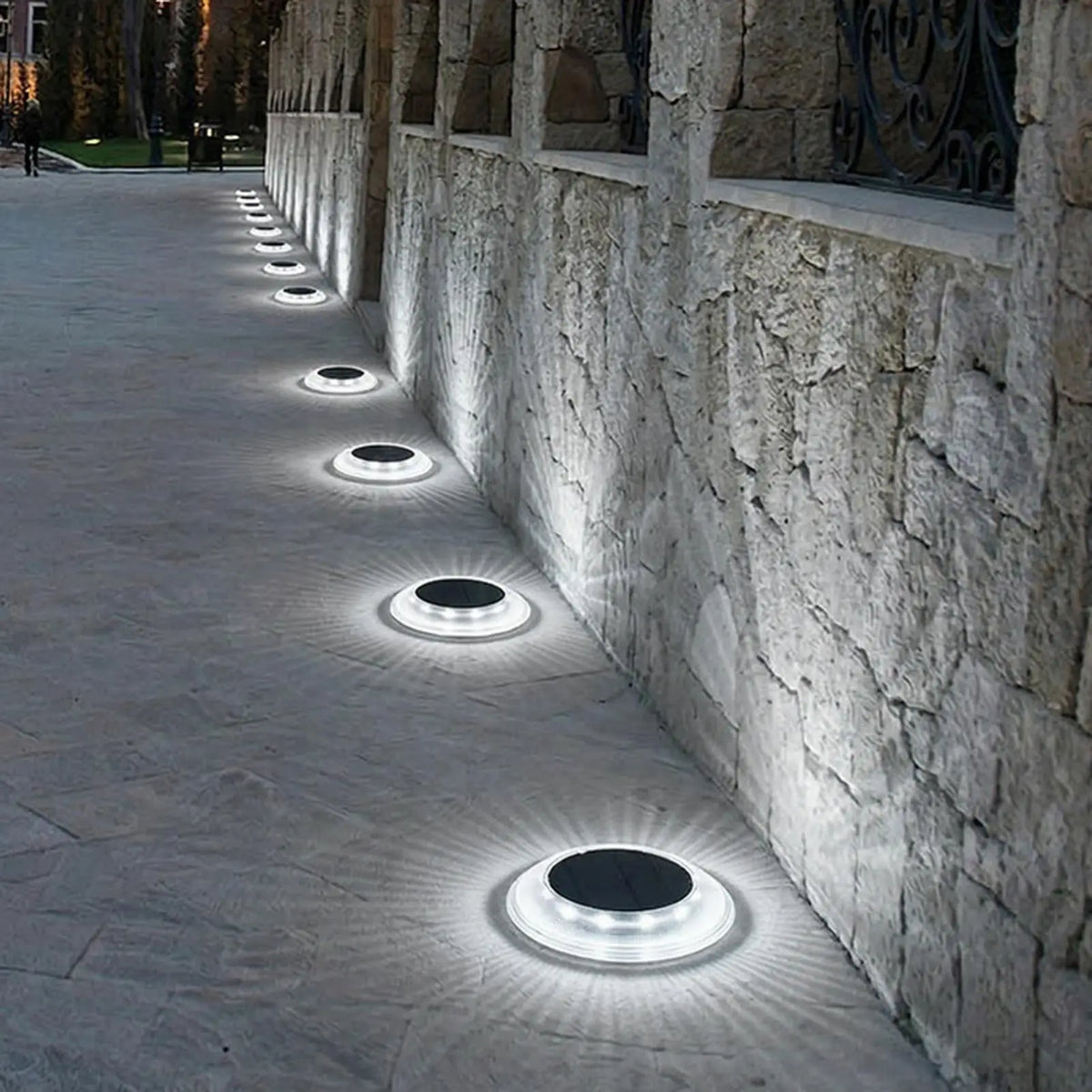 Solar Ground Lights Waterproof Transparent Pathway & Patio Decor Solar Pathway Lights Qme