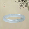 Natural Jade Stone Bracelet – Moonlight White & Emerald Women's Stone Bracelet Qme Round bar 58-62mm