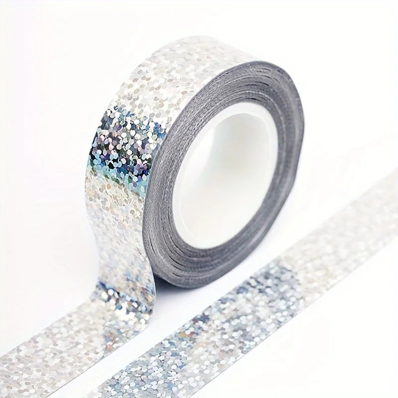 Laser Foil Tape High-Strength Adhesive – DIY Craft & Scrapbook Decorative Foil Tape Qme Silvery