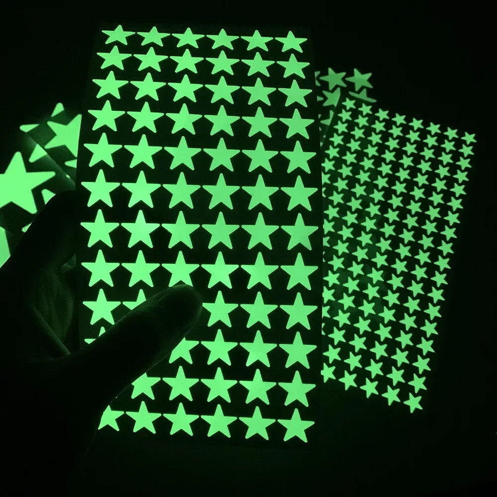 Glow in the Dark Wall Stickers – Kids Room Star & Dot Decals Glow Wall Decals Qme