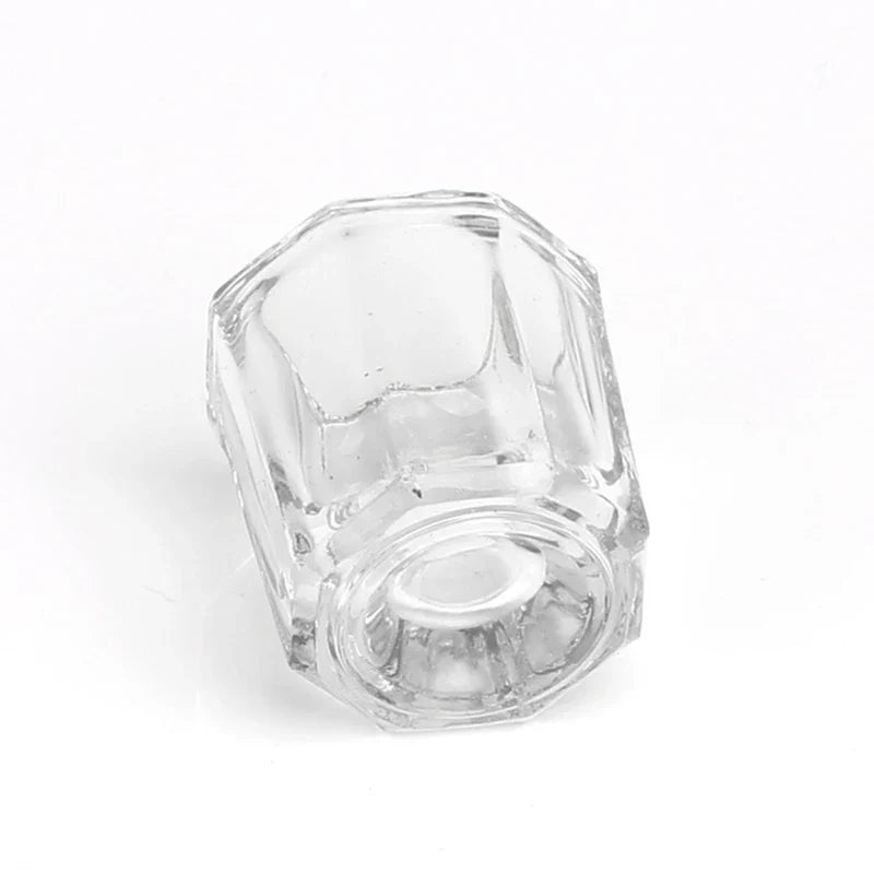 Crystal Glass Dappen Dish – Acrylic Nail Mixing Cup with Lid Nail Dappen Dish Qme