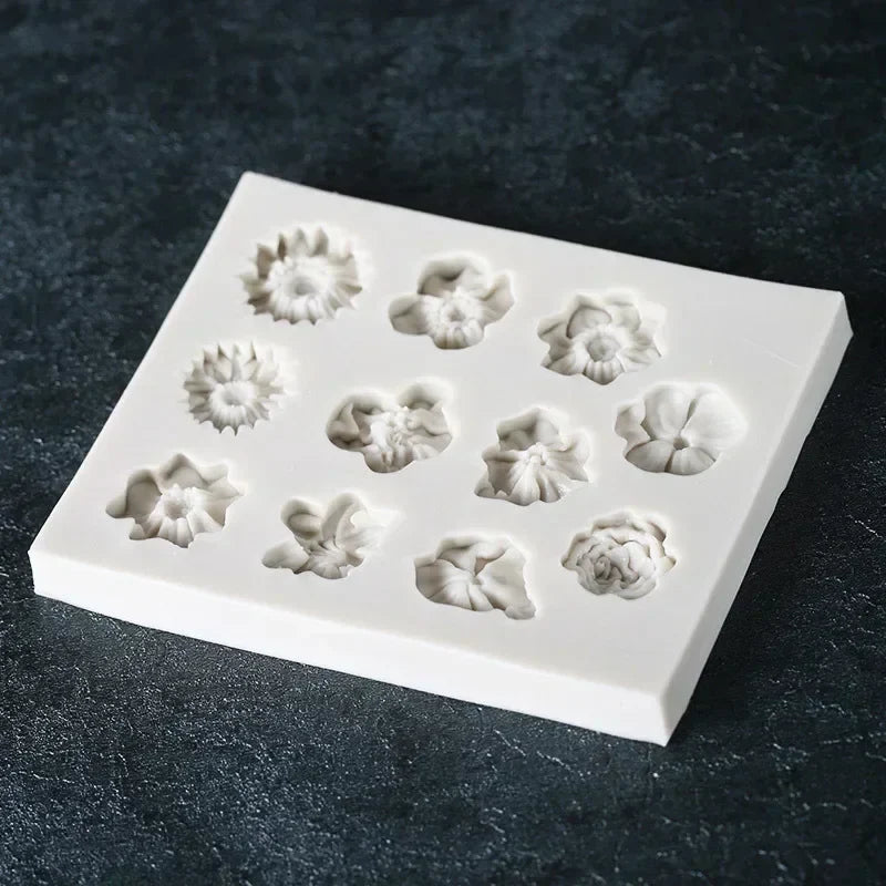 Sunflower & Rose Silicone Mold | Flower Baking & Craft Molds Silicone Baking Mold Qme