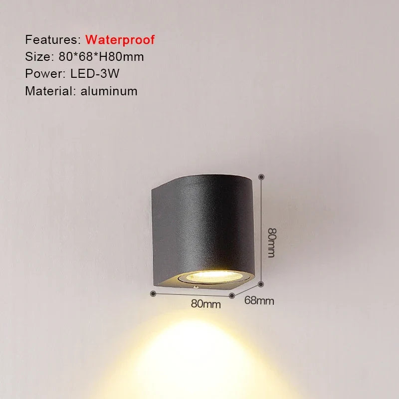 TRAZOS IP65 Waterproof Modern Outdoor Wall Light – 17 Colors Outdoor Wall Light Qme 1008 Warm White (2700-3500K)