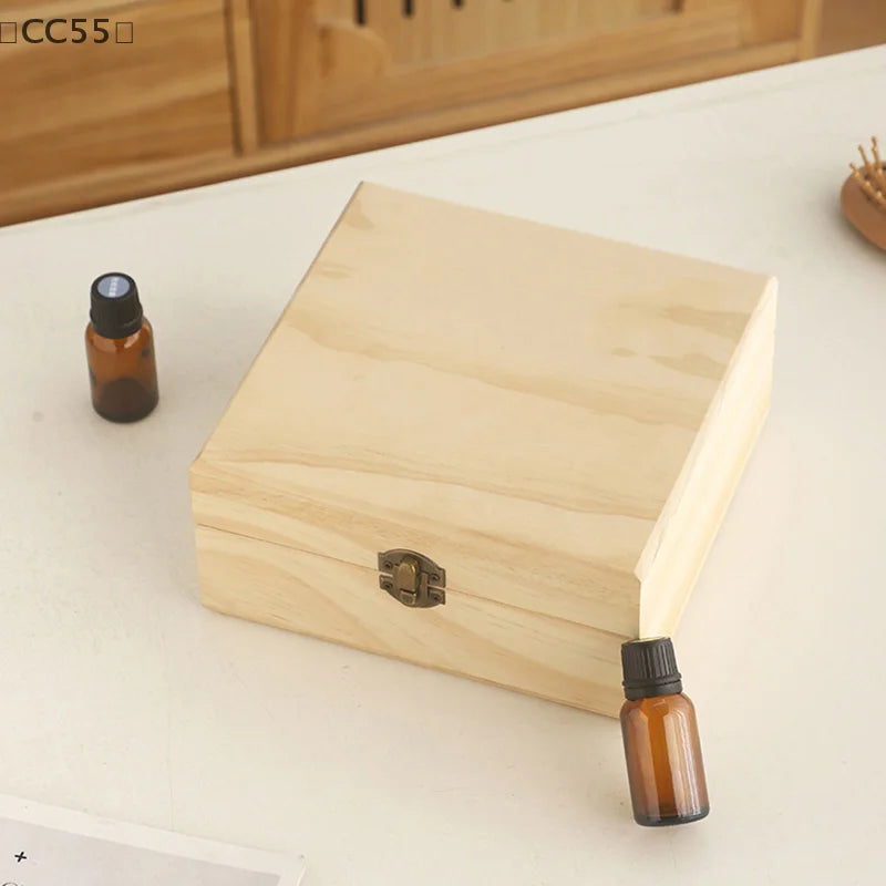 Wooden Essential Oil Box – 12 or 25 Slot Aromatherapy Organizer Essential Oil Organizer Qst
