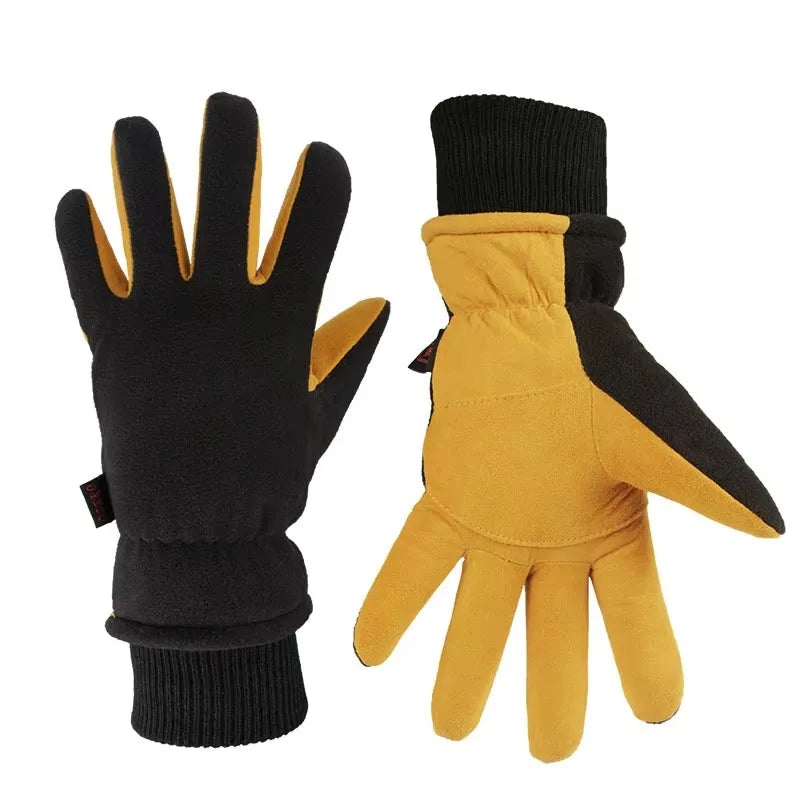 Deerskin Leather Winter Gloves – Insulated & Windproof Winter Leather Gloves Qme