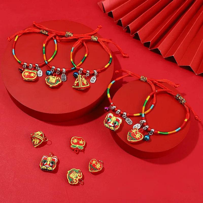 Dragon Tiger Head Embroidered Fragrant Bag Pendant Bracelet Pendant Bracelet Qme