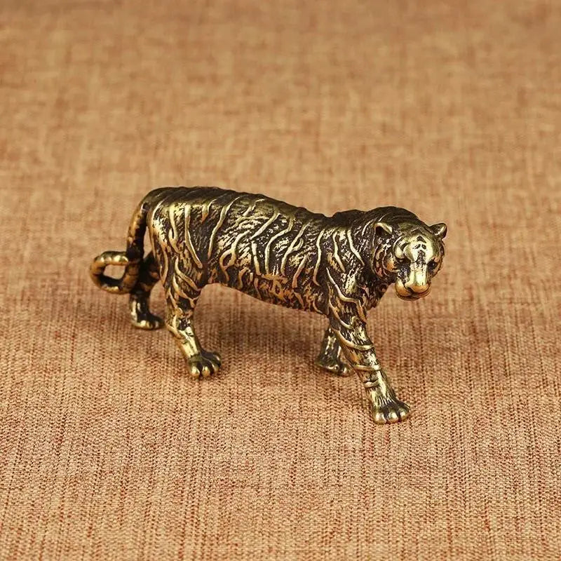 Pure Copper Brass Tiger Statue | Animal Figurine Home Decor Animal Figurine Statue Qme