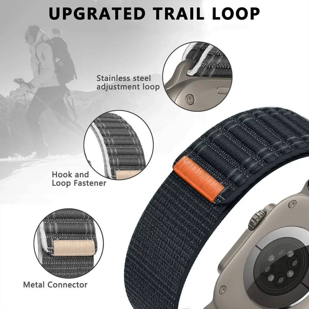 Nylon Loop Band for Apple Watch Ultra 2 Series 9 8 7 6 SE Apple Watch Band Qme