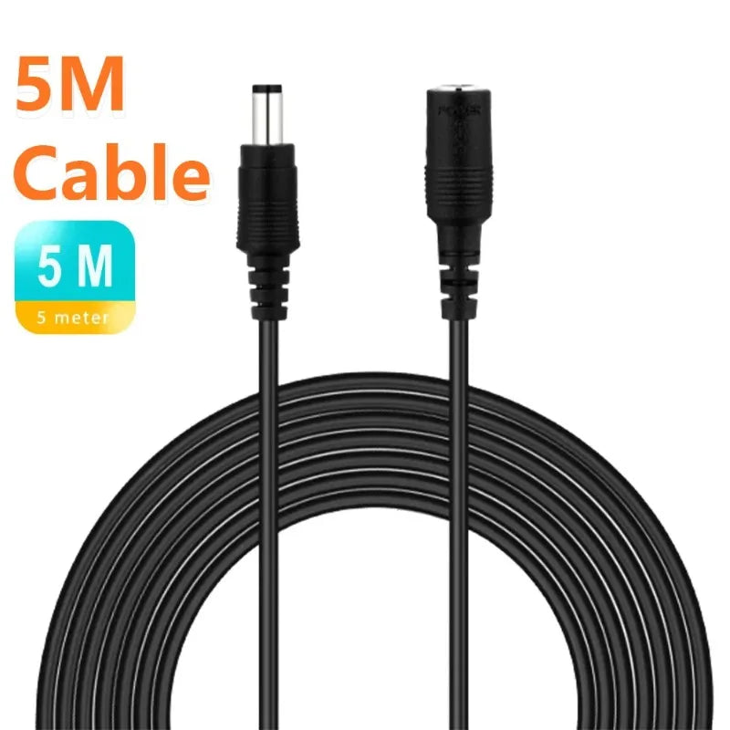 10M DC Extension Cable Monochrome LED Strip Male Female LED Extension Cable Qme black 10m