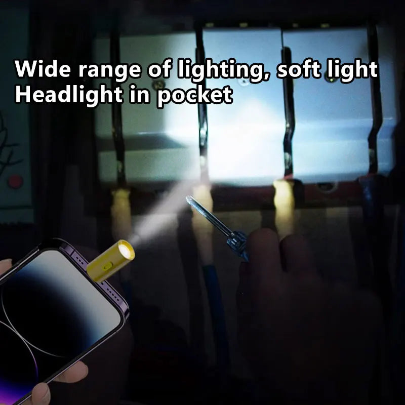 Type-C LED Mini Flashlight – Portable USB-C Pocket Torch LED Pocket Flashlight Qst
