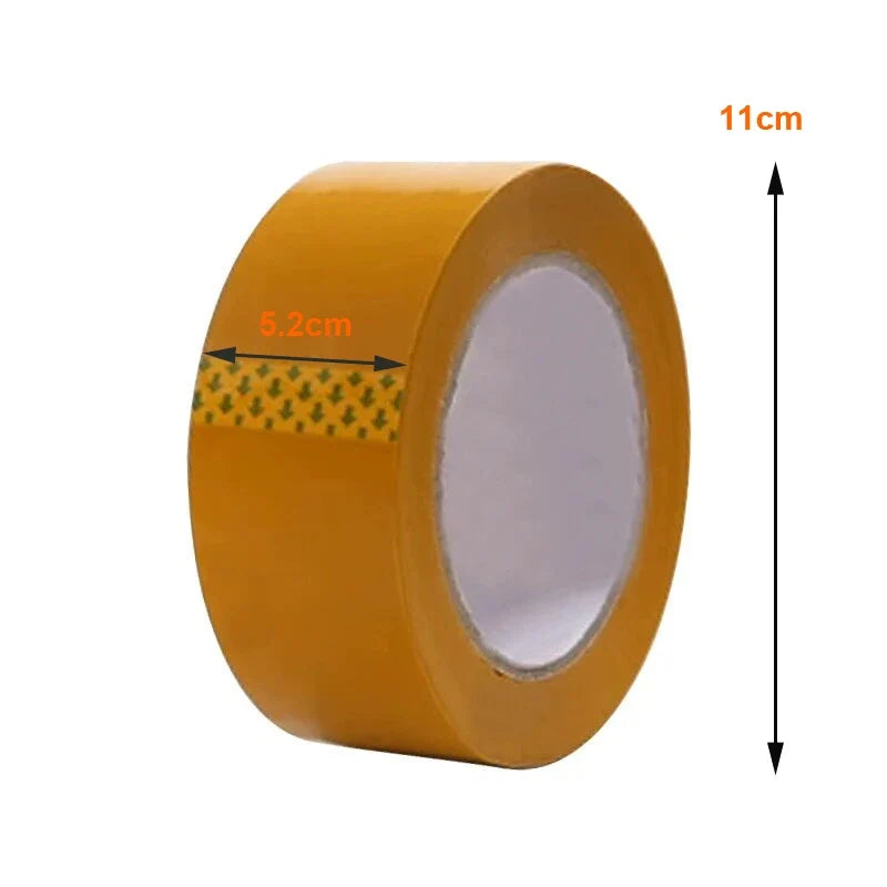 Yellow Low-Noise Carton Sealing Packing Tape – 1, 3 or 5 Rolls Packing Tape Qme