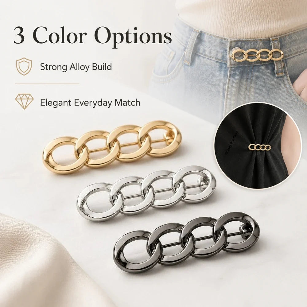 4-in-1 No-Sew Alloy Waist Adjust Snap Buckle – Jeans & Dresses Waistband Snap Fastener Qme