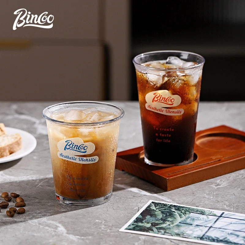 Bincoo 300ml Iced Coffee Glass – Clear Highball Tumbler Coffee Glass Tumbler Qst