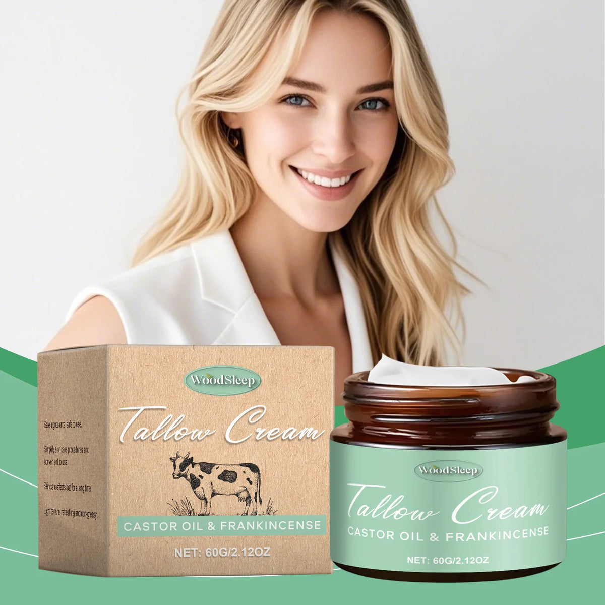 WOODSLEEP Beef Tallow Cream – Nourishing Anti-Aging Moisturizer Anti-Aging Face Cream Qst