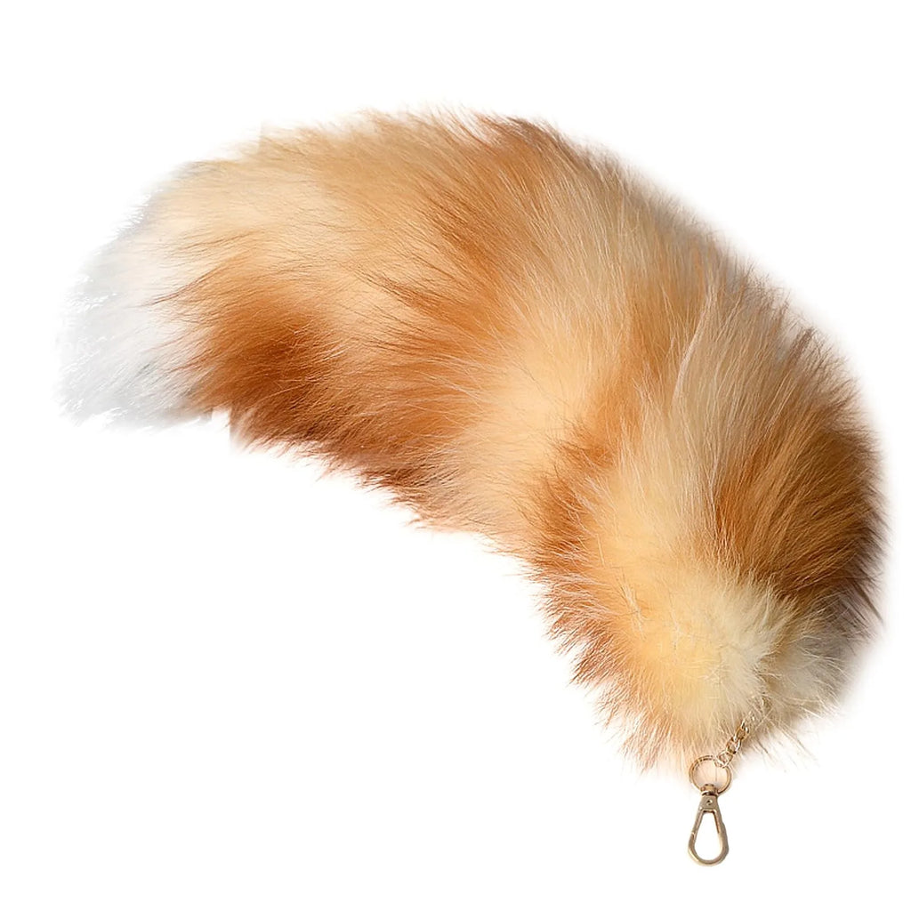 Faux Fur Fox Tail Keychain – Fluffy Bag Charm Pendant Fur Bag Keychain Qme G One Size