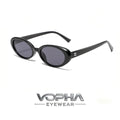 VOPHA Vintage Oval Sunglasses UV400 Punk Style Unisex S12 Oval Sunglasses Qst Black gray