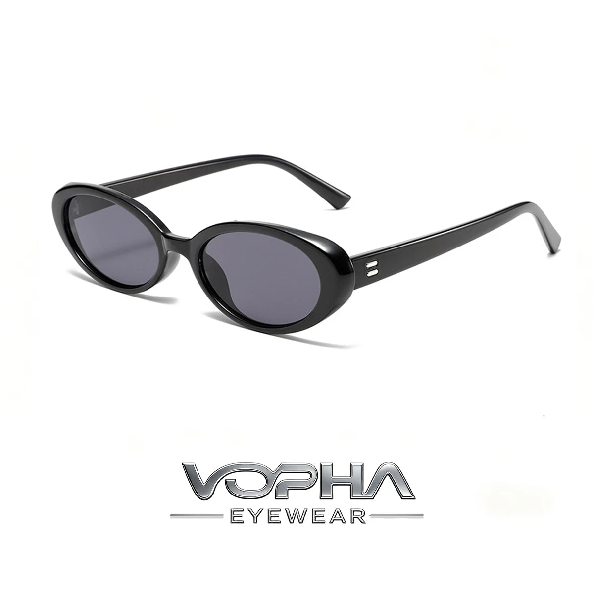 VOPHA Retro Oval Sunglasses Women UV400 – 90s Cat Eye S12 Fashion Sunglasses Qst Black gray