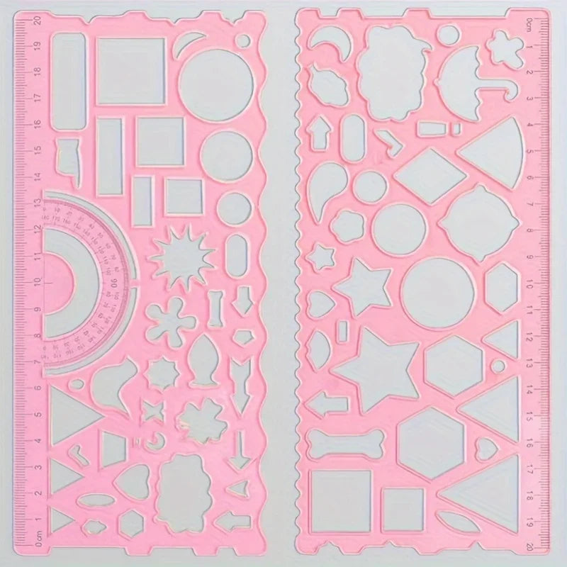 Multifunctional Geometric Ruler Set for Drawing & Crafting Geometric Ruler Set Qme