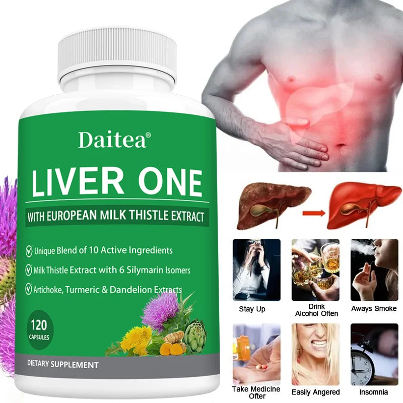 Milk Thistle & Dandelion Root Capsules – Daily Liver Support Herbal Supplement Qst