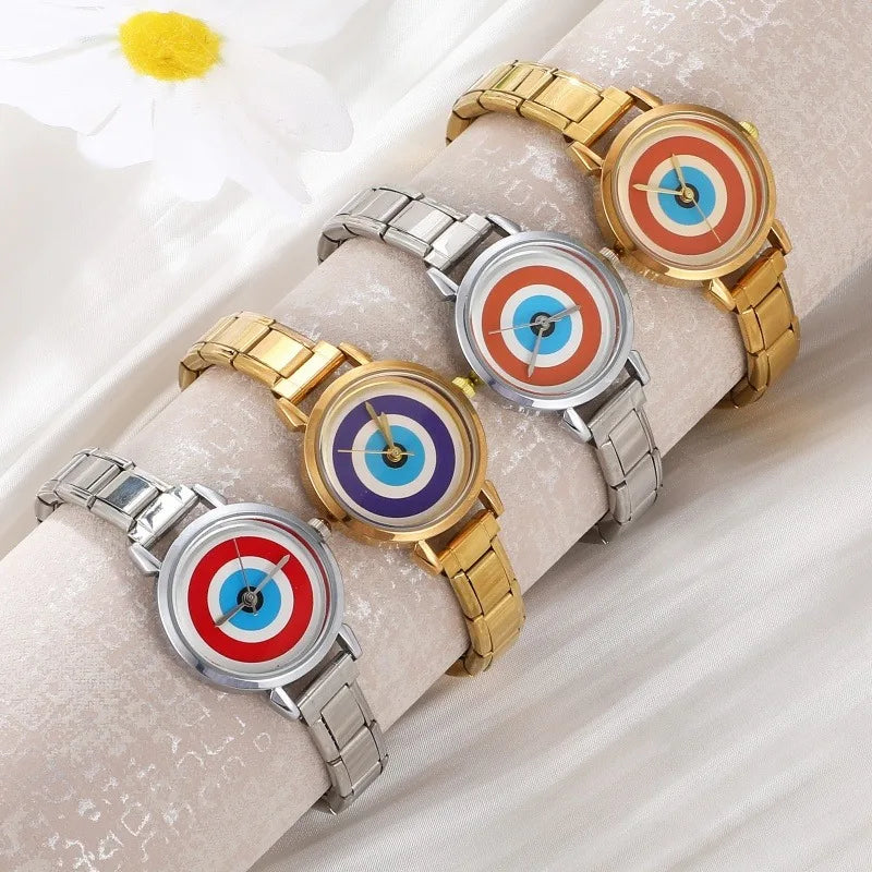 Women's Luxury Analog Watch – Gold & Silver Round Dial Women's Analog Watch Qme