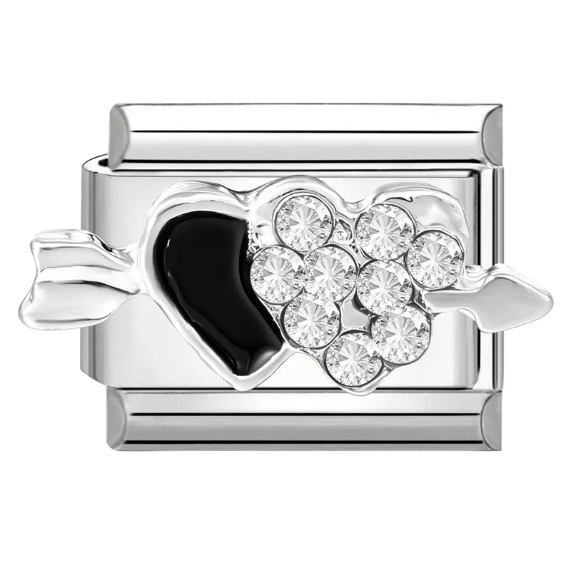 Zircon Italian Charm Links – Heart Bow Butterfly Star 9mm