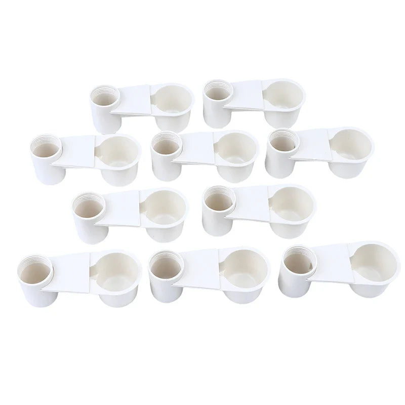 Double Nozzle Pet Water Bottle Drinker for Birds & Small Animals Pet Water Drinker Qme 10Pcs White