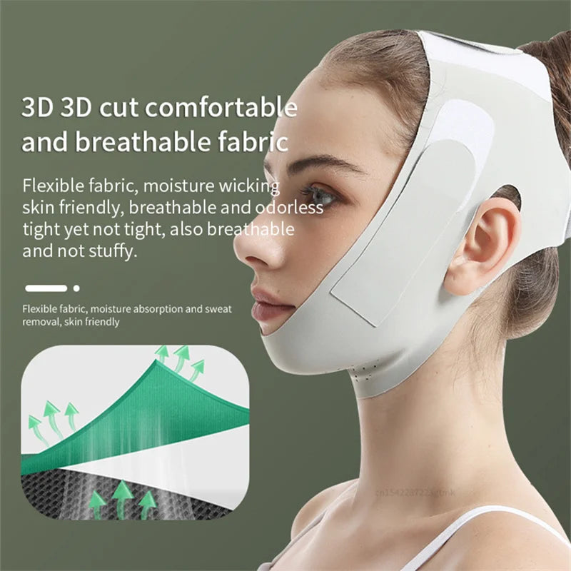 V Line Face Slimming Bandage – Chin & Cheek Lifting Strap Facial Shaping Bandage Qme