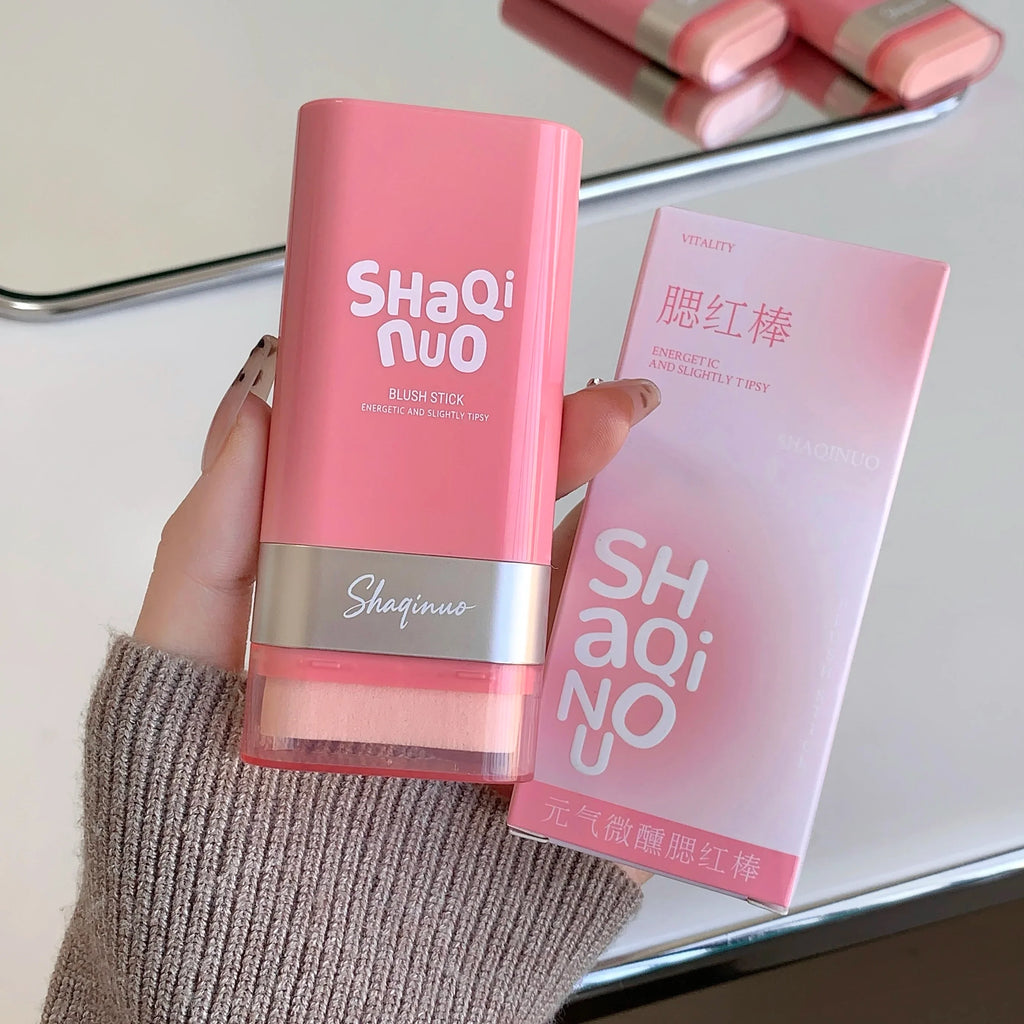 SHAQINUO Rotating Cream Blush Stick – Natural, Long-Lasting Cream Blush Stick Qme