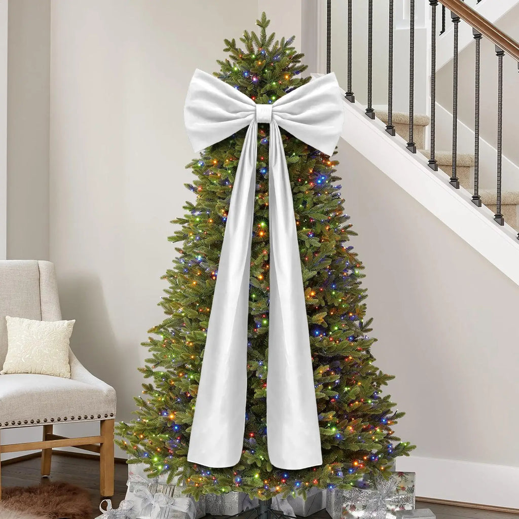 Large Christmas Tree Bow Topper – Velvet Holiday Decor Bow Christmas Tree Bow Topper Qme