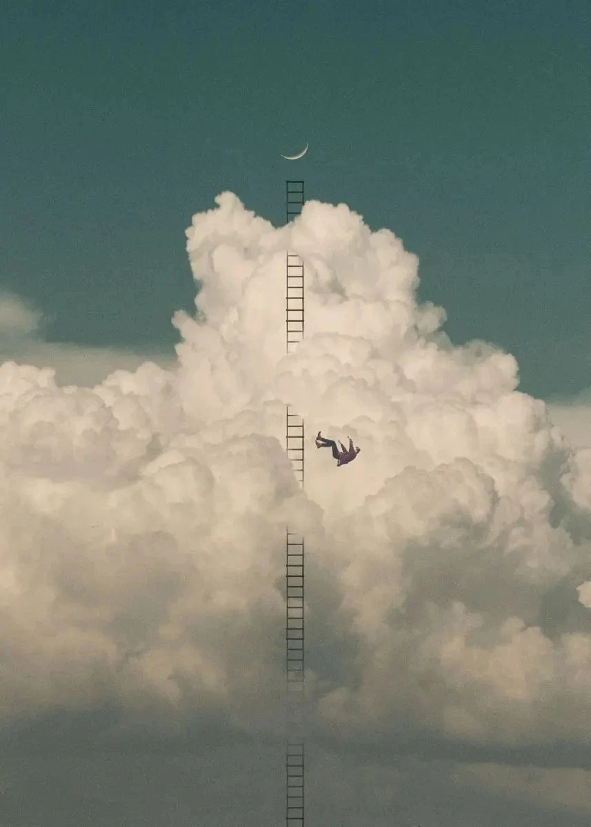 Whimsical Cloud People Canvas Wall Art Print – Modern Décor Canvas Wall Art Qst