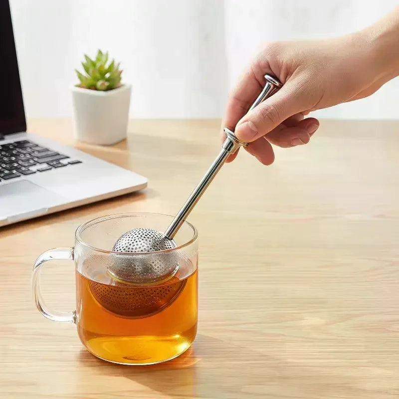 Stainless Steel Long Handle Fine Mesh Tea Infuser Tea Infuser Qme
