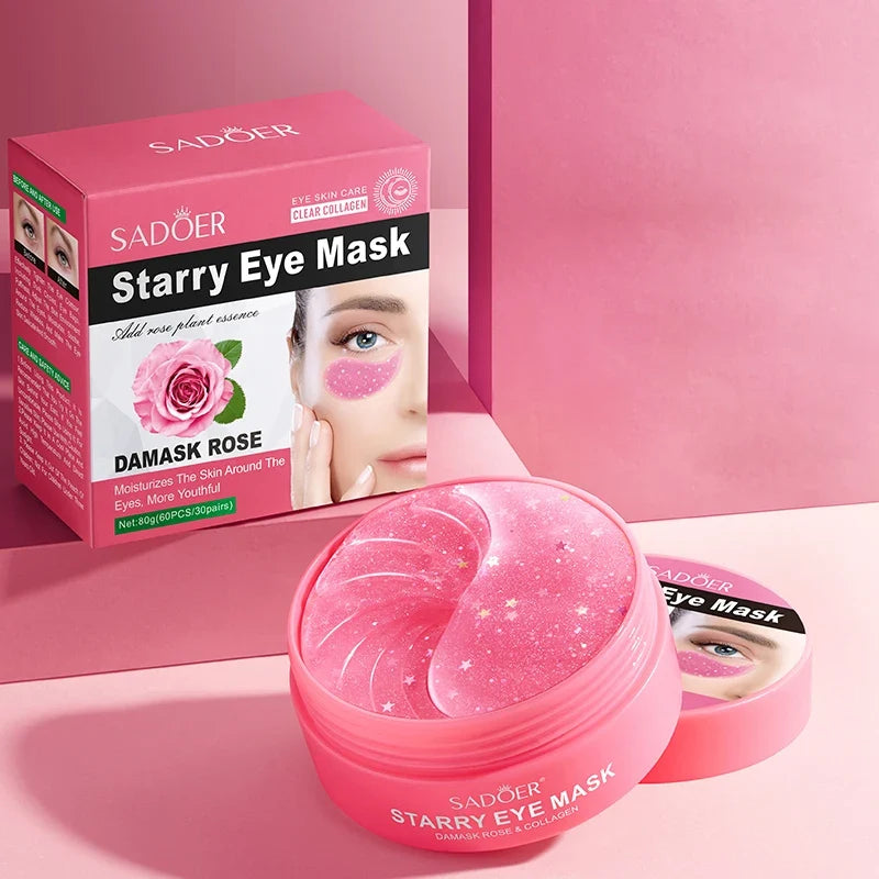 Rose Collagen Eye Mask 60 Pc – Long-Lasting Moisturizing Formula Collagen Eye Mask Qme