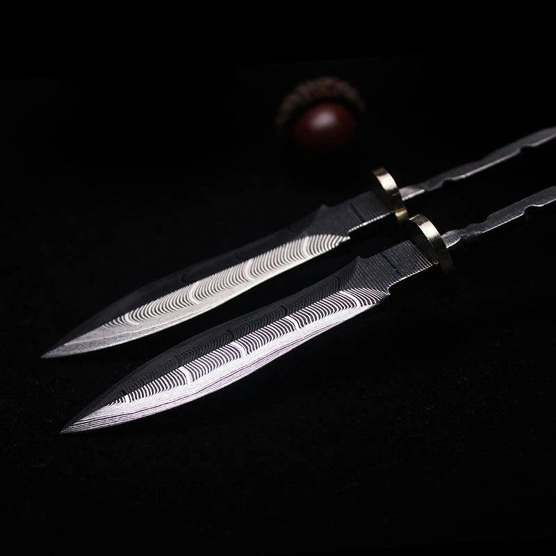 Damascus Steel Tea Knife Billet – DIY Puer Tea Cutter Blank Tea Knife Billet Qst