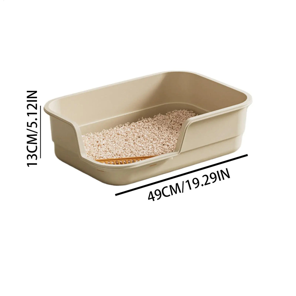 Semi-Enclosed Cat Litter Box with Scoop – Easy Clean & Odor Control Cat Litter Box Qme