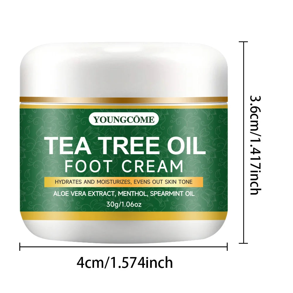 YOUNGCOME Foot Cream – Aloe Vera & Tea Tree Oil, 30/60g Foot & Hand Cream Qst 30g