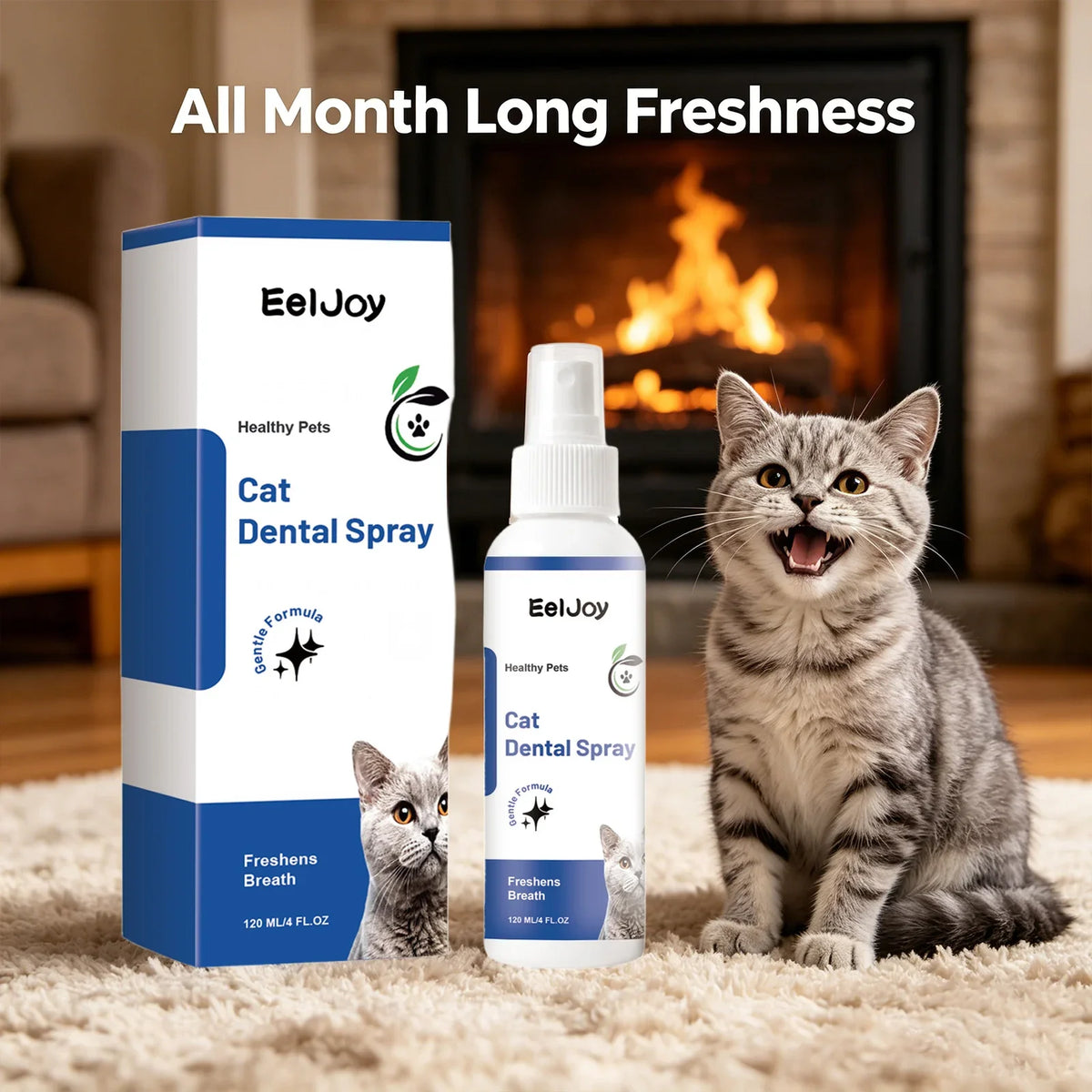 Pet Dental Spray – Plaque & Tartar Control, Fresh Breath | 120ml Pet Dental Spray Qme