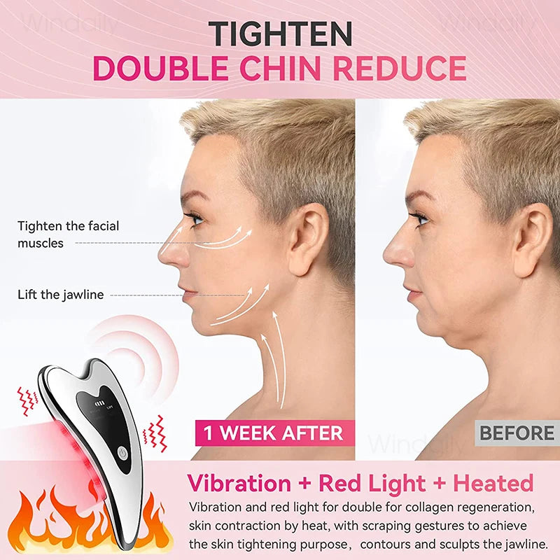 4-in-1 Electric Gua Sha Face Massager | Lift & Tighten Facial Massager Device Qst