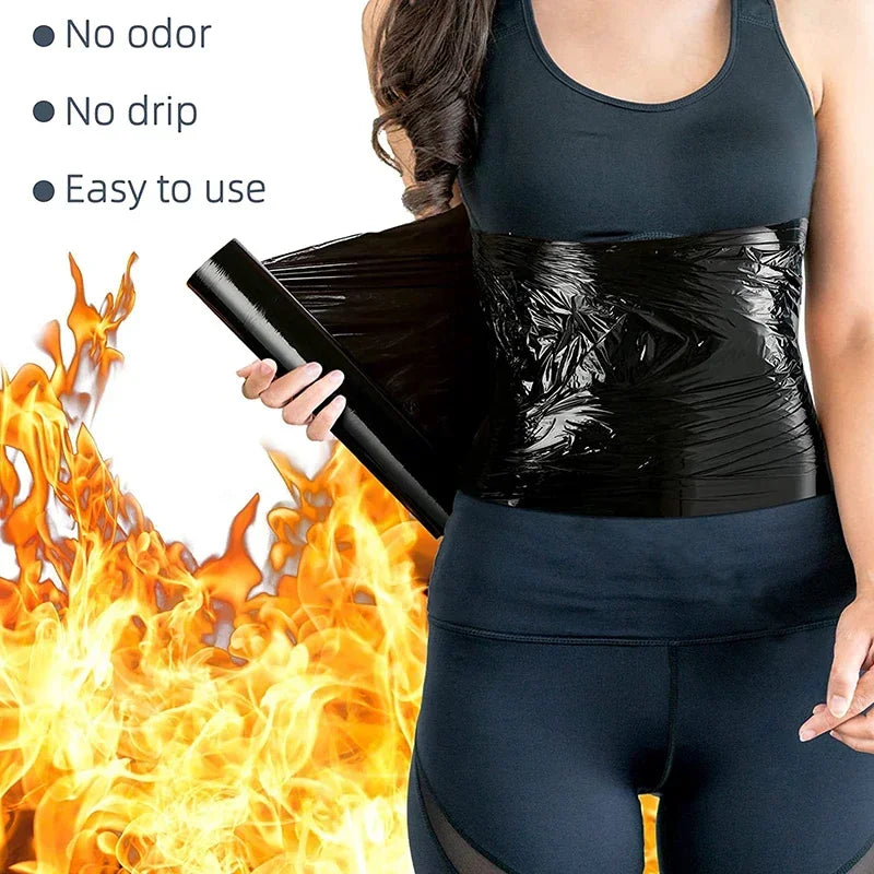 Body Sculpting Wrap Film 60m – Sauna Sweat Belt for Belly & Legs Body Wrap Film Qst