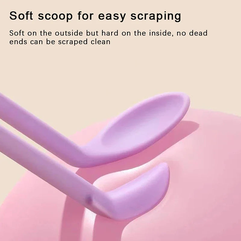 2-in-1 Silicone Scoop & Scraper Double-Headed Cosmetic Tool Cosmetic Spatula Tool Qme