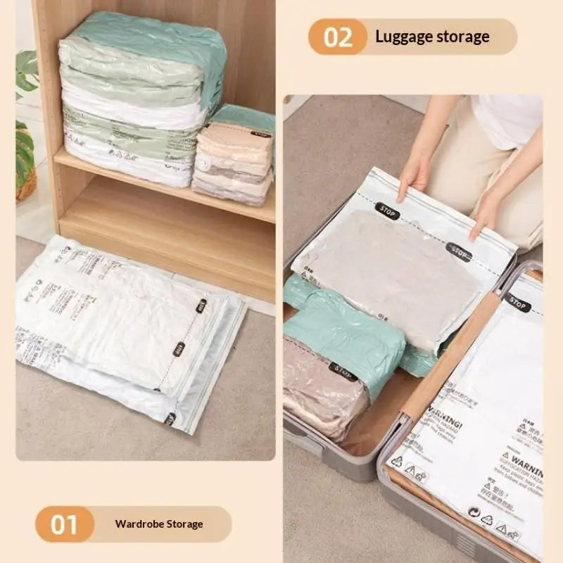 No-Pump Vacuum Compression Storage Bags – Extra Large Vacuum Storage Bags Qme