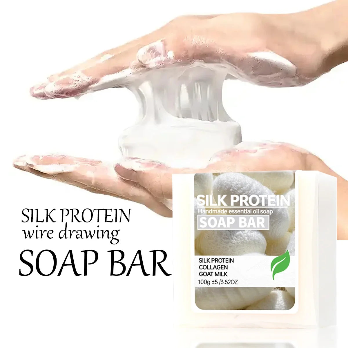 Silk Protein Handmade Soap – Moisturising Face & Body Bar Artisan Bar Soap Qme