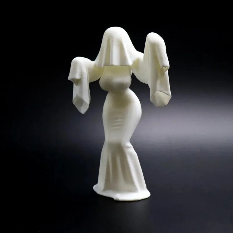 Halloween Ghost Bride Sculpture – 3D Printed Gothic Figurine Gothic Desktop Figurine Qst Default Title