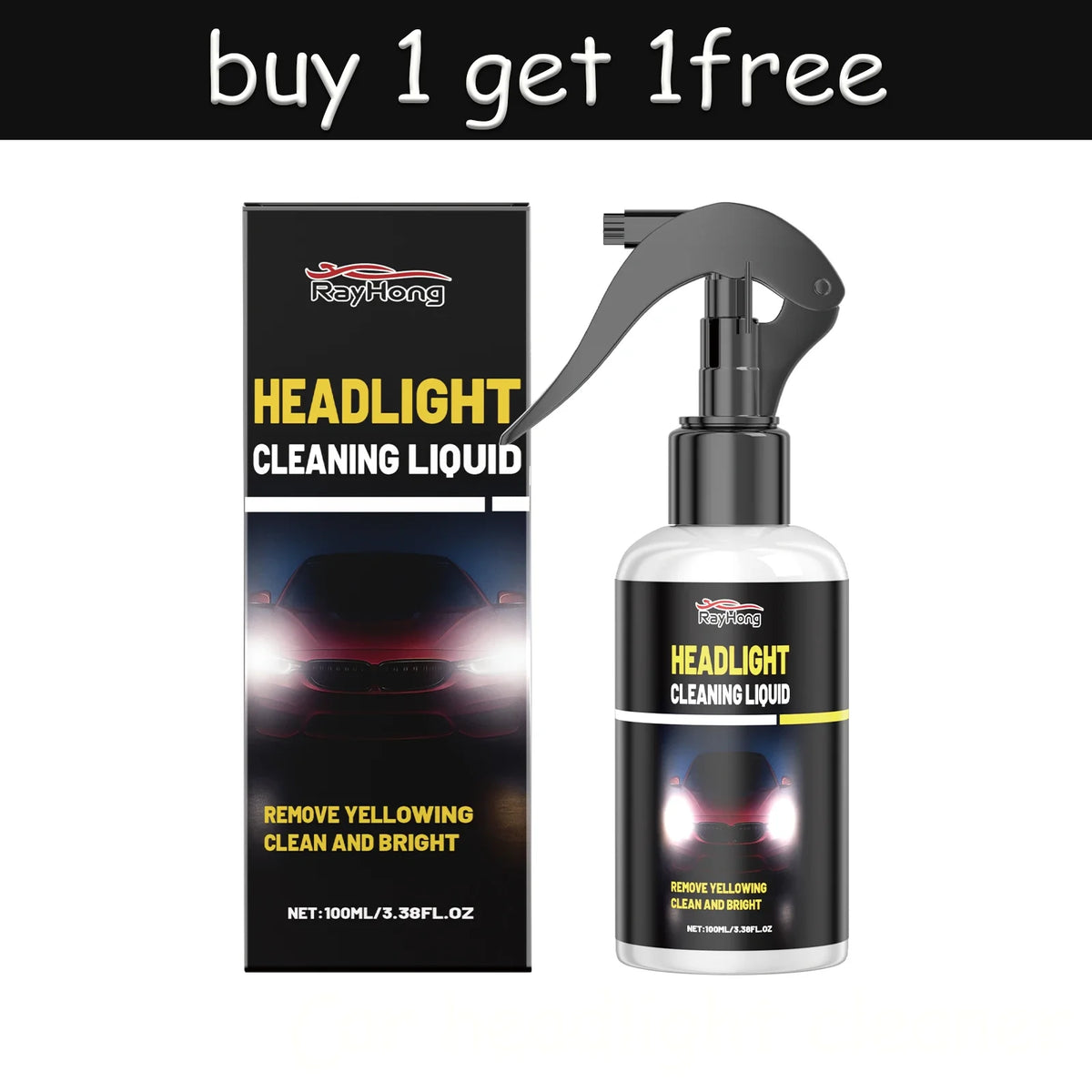 Rayhong Car Headlight Cleaner & Polish 100ml – Brightening Agent Headlight Cleaner Qst 2pcs