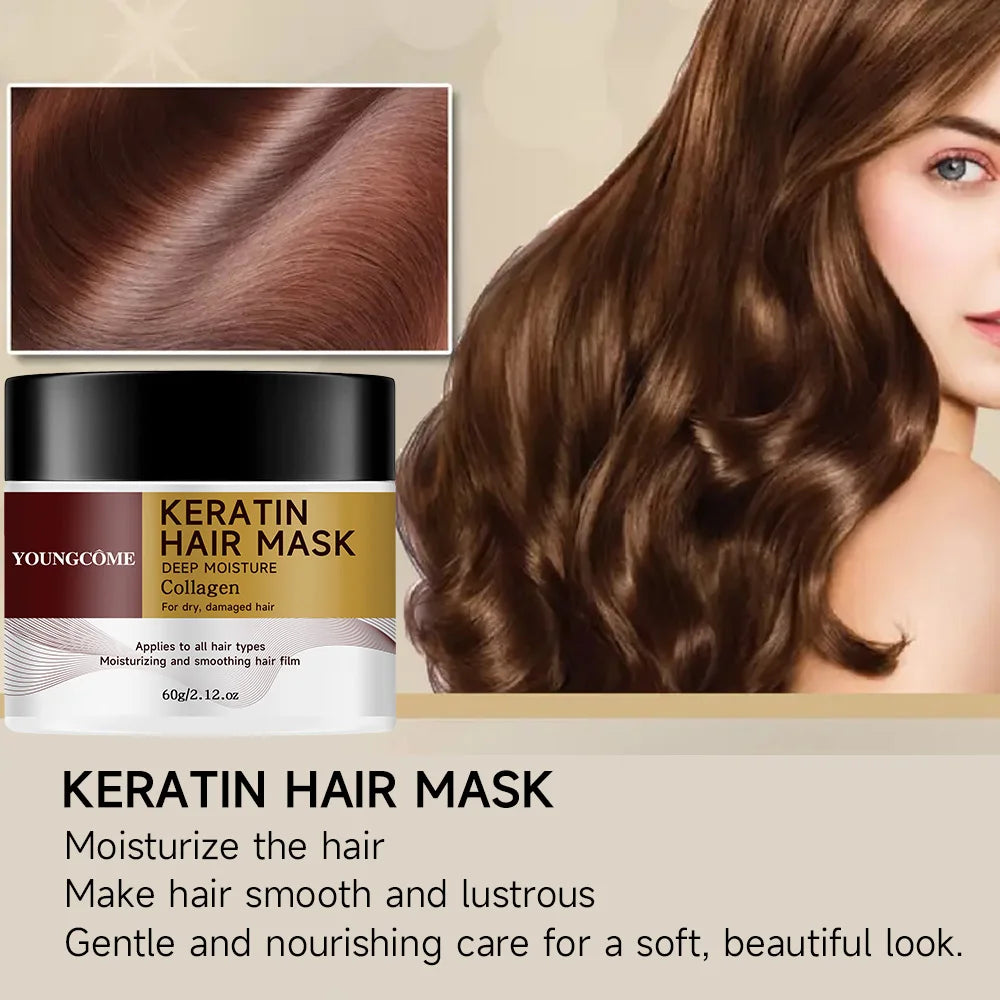 YOUNGCOME Collagen Keratin Hair Mask 30g/60g – All Hair Types Hair Mask Treatment Qst