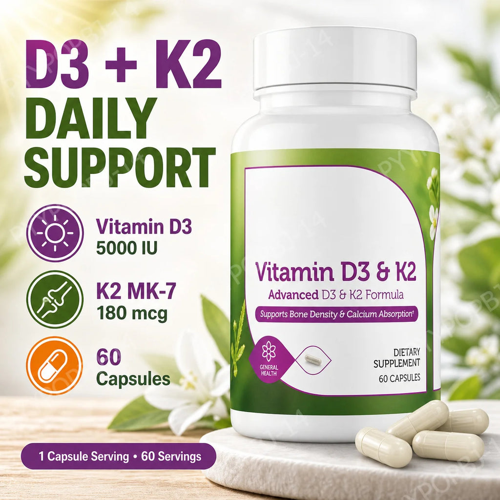 Googeer Advanced D3 & K2 Daily Supplement – 60 Capsules Vitamin Supplement Qst