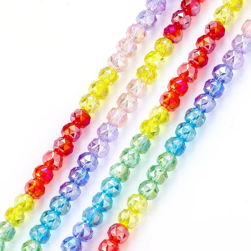 Crystal Glass Faceted Rondelle Spacer Beads – Jewelry Making Jewelry Making Beads Qme Color 3 6mm