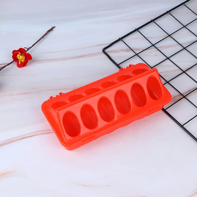 Double Row Plastic Poultry Feeder Trough – 12 or 18 Holes Poultry Feeder Trough Qst