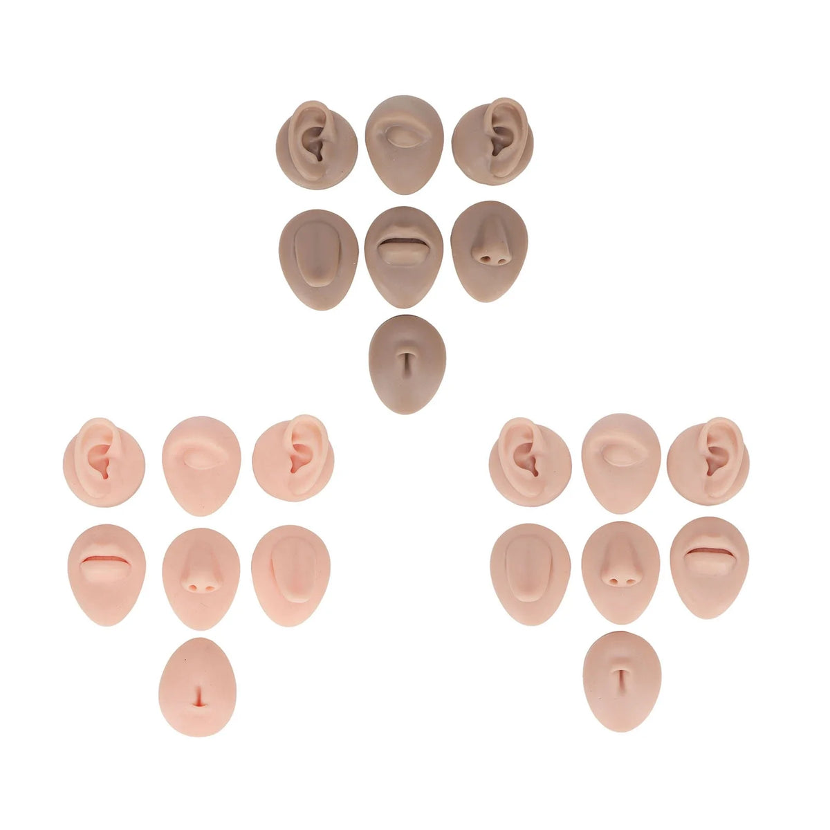 Silicone Face & Body Practice Model – Eye Ear Nose Mouth Set Silicone Practice Model Qme