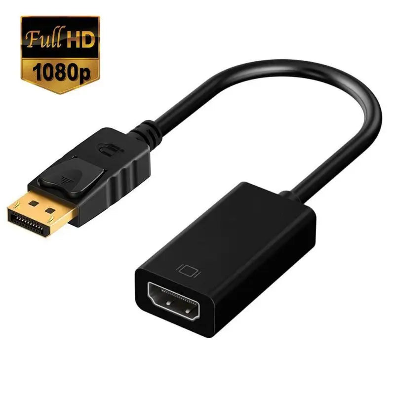4K DisplayPort to HDMI Adapter Cable – PC, HDTV & Projector Video Cable Adapter Qme