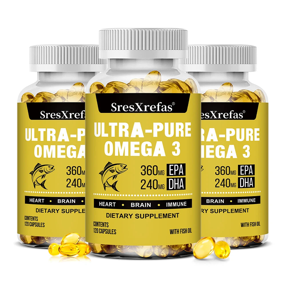 ZENVITALIZE Omega-3 Fish Oil 990mg | 360mg EPA 240mg DHA Fish Oil Supplement Qst 120 count-3 bottle